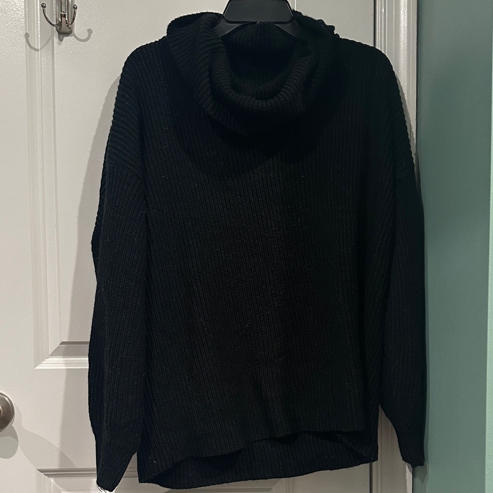 Simple Black Turtleneck Sweater
